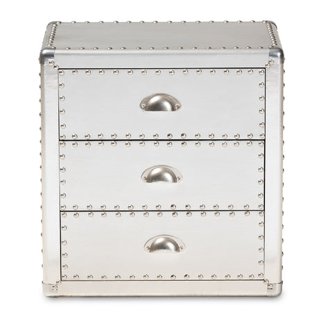   Modern European furniture - Silver 3 Drawer End Table - www.oroa.com | Oroa.com