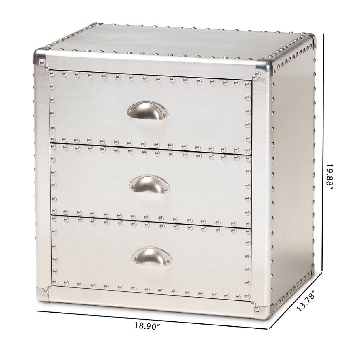   Modern European furniture - Silver 3 Drawer End Table - www.oroa.com | Oroa.com