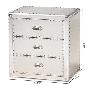   Modern European furniture - Silver 3 Drawer End Table - www.oroa.com | Oroa.com