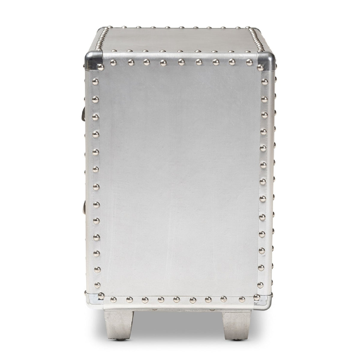   Modern European furniture - Silver Industrial 2 Drawer End Table - www.oroa.com | Oroa.com