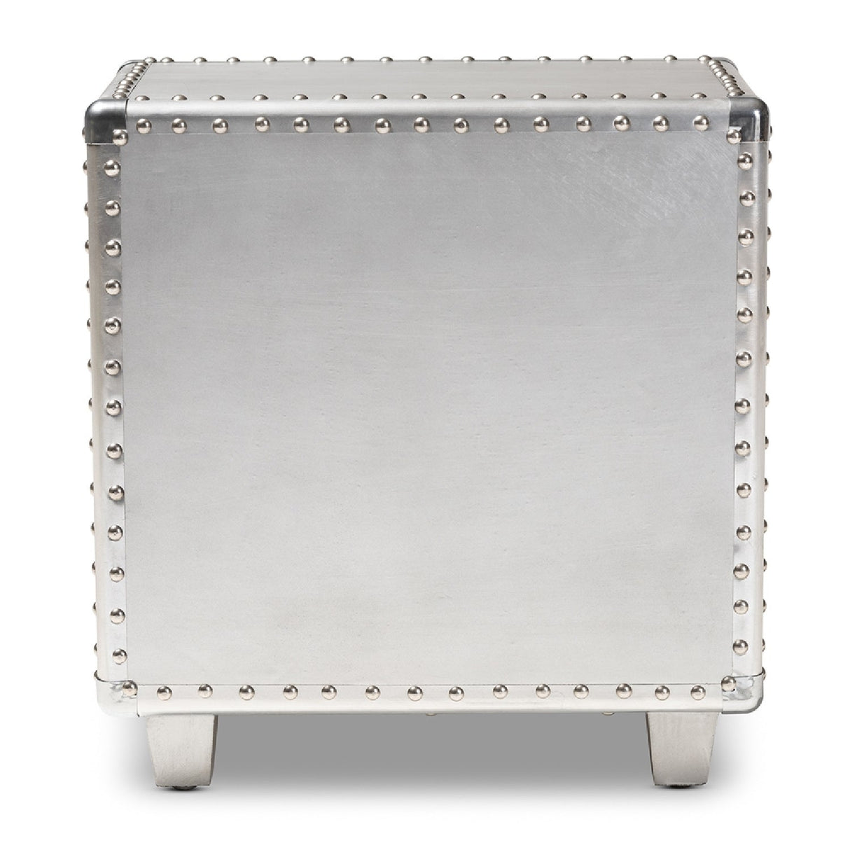   Modern European furniture - Silver Industrial 2 Drawer End Table - www.oroa.com | Oroa.com