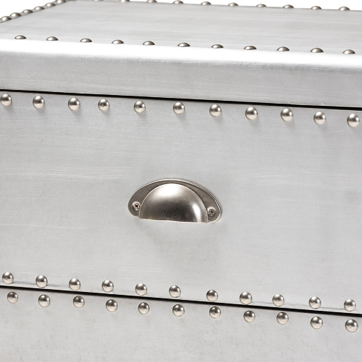   Modern European furniture - Silver Industrial 2 Drawer End Table - www.oroa.com | Oroa.com
