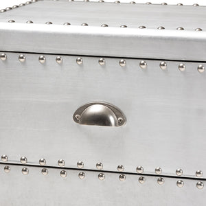   Modern European furniture - Silver Industrial 2 Drawer End Table - www.oroa.com | Oroa.com