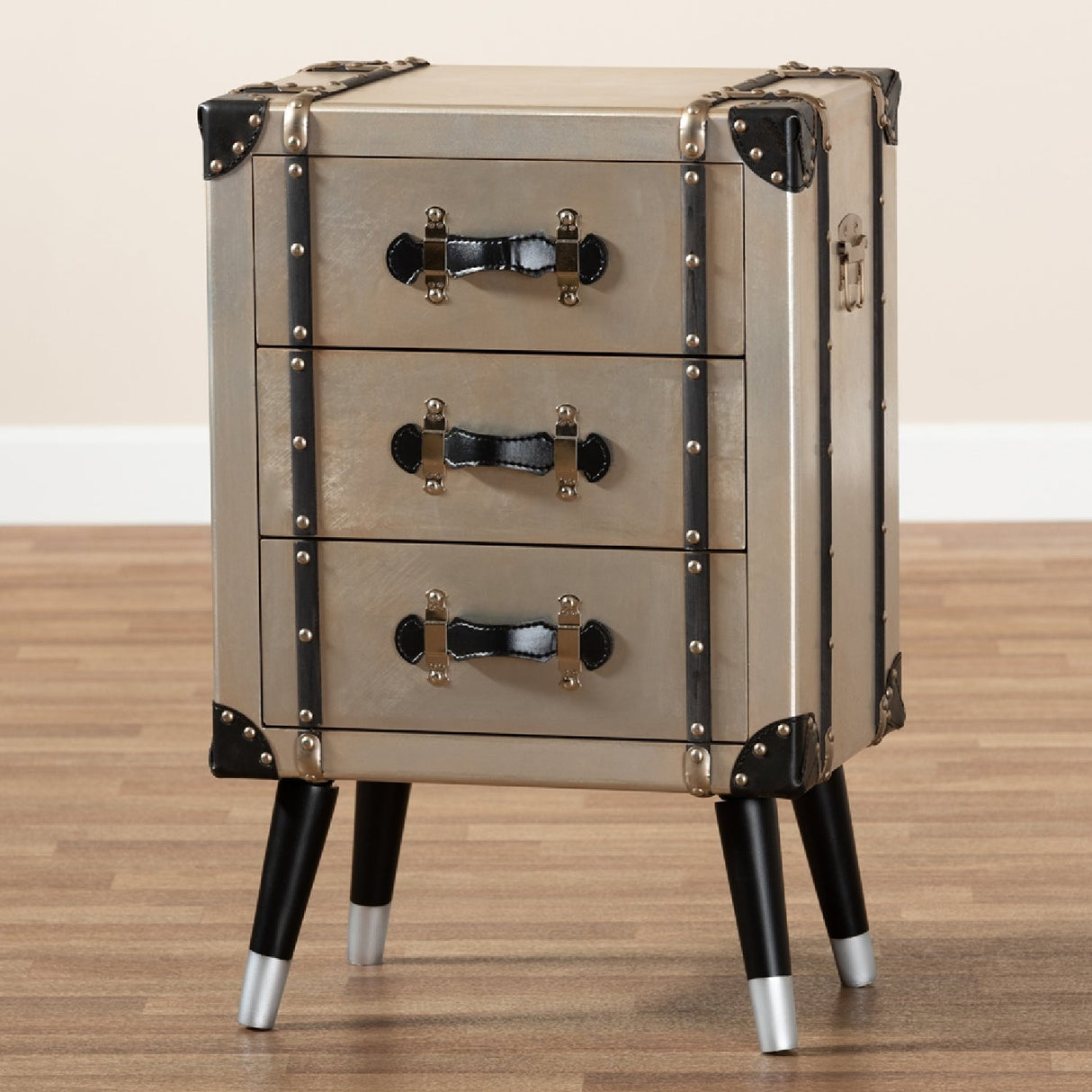   Modern European furniture -  Silver Trunk Inspired Vintage End Table - www.oroa.com | Oroa.com