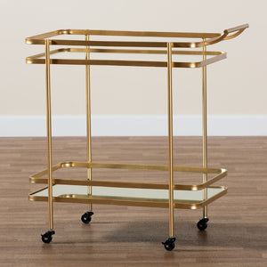   Modern European furniture - Gold Mobile Wine Bar Cart - www.oroa.com | Oroa.com