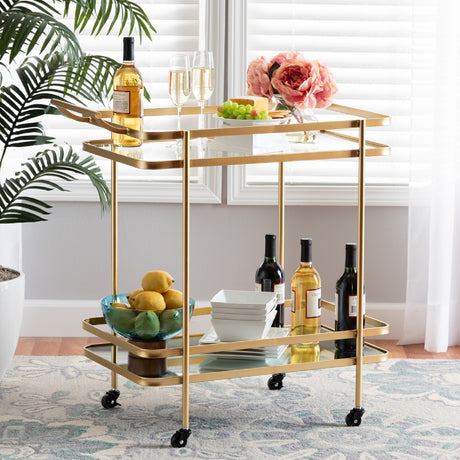   Modern European furniture - Gold Mobile Wine Bar Cart - www.oroa.com | Oroa.com