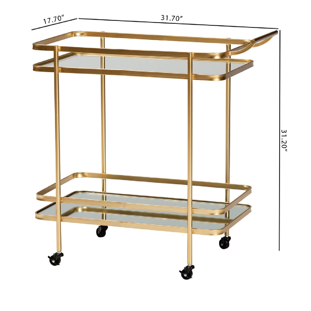   Modern European furniture - Gold Mobile Wine Bar Cart - www.oroa.com | Oroa.com
