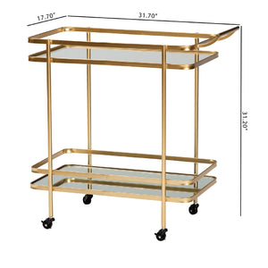   Modern European furniture - Gold Mobile Wine Bar Cart - www.oroa.com | Oroa.com