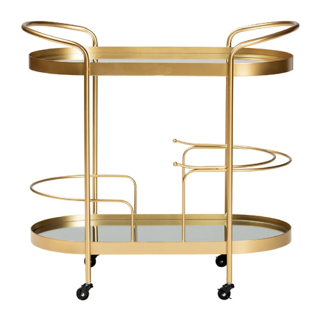   Modern European furniture - Brushed Gold Wine Bar Cart - www.oroa.com | Oroa.com