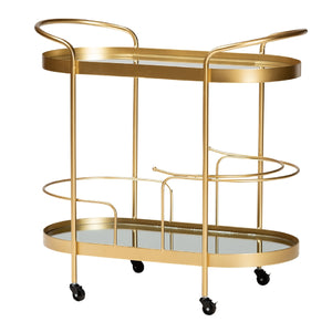   Modern European furniture - Brushed Gold Wine Bar Cart - www.oroa.com | Oroa.com