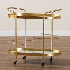   Modern European furniture - Brushed Gold Wine Bar Cart - www.oroa.com | Oroa.com