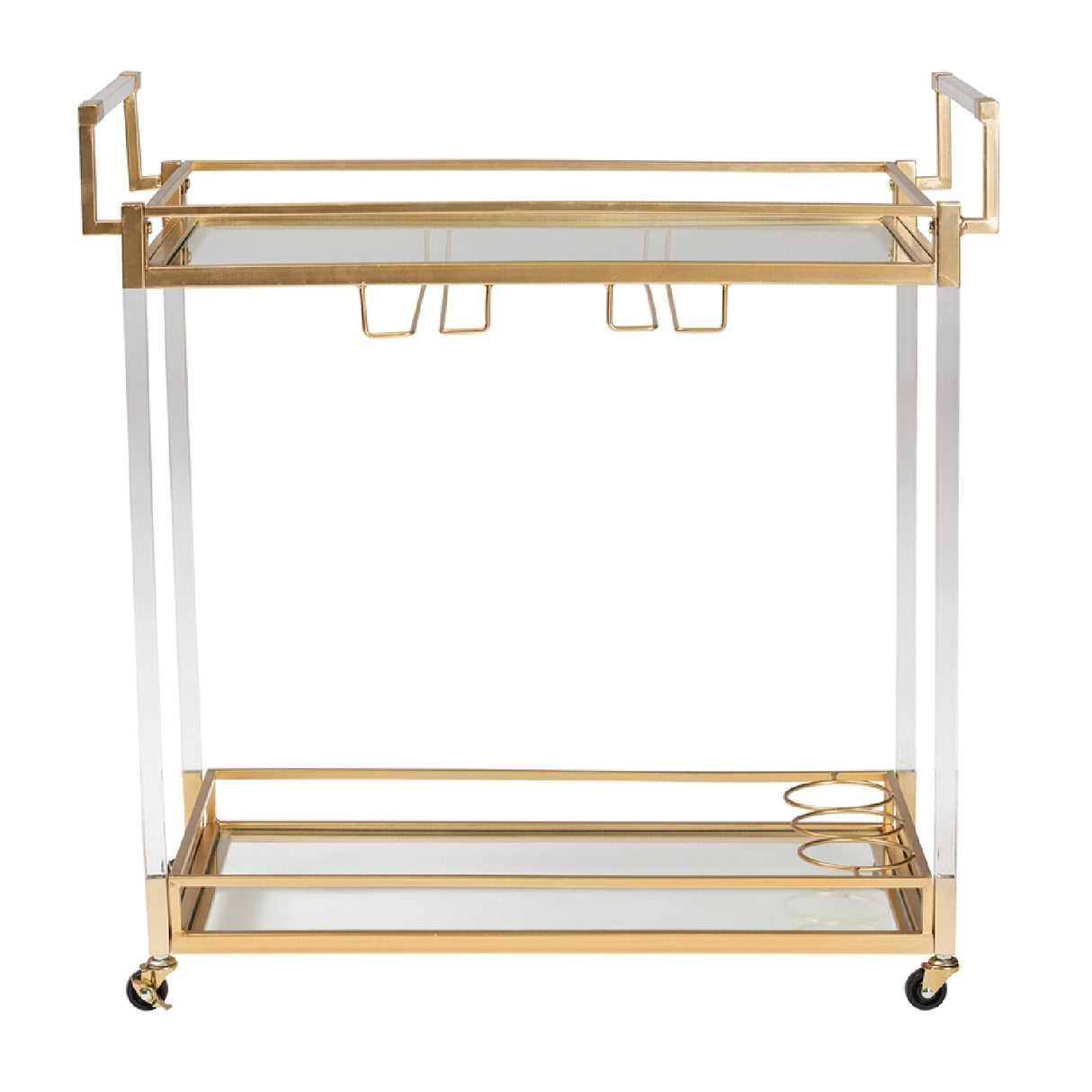   Modern European furniture - Gold & Glass Wine Cart  - www.oroa.com | Oroa.com