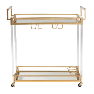  Modern European furniture - Gold & Glass Wine Cart  - www.oroa.com | Oroa.com