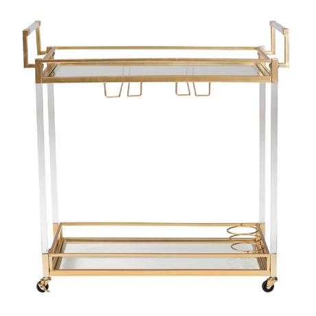   Modern European furniture - Gold & Glass Wine Cart  - www.oroa.com | Oroa.com