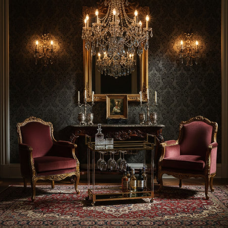   Modern European furniture - Gold & Glass Wine Cart  - www.oroa.com | Oroa.com