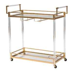   Modern European furniture - Gold & Glass Wine Cart  - www.oroa.com | Oroa.com