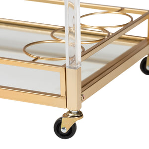   Modern European furniture - Gold & Glass Wine Cart  - www.oroa.com | Oroa.com
