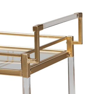   Modern European furniture - Gold & Glass Wine Cart  - www.oroa.com | Oroa.com