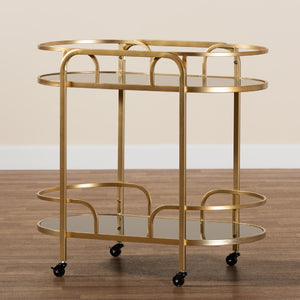   Modern European furniture - Gold 2-Tier Wine Cart - www.oroa.com | Oroa.com