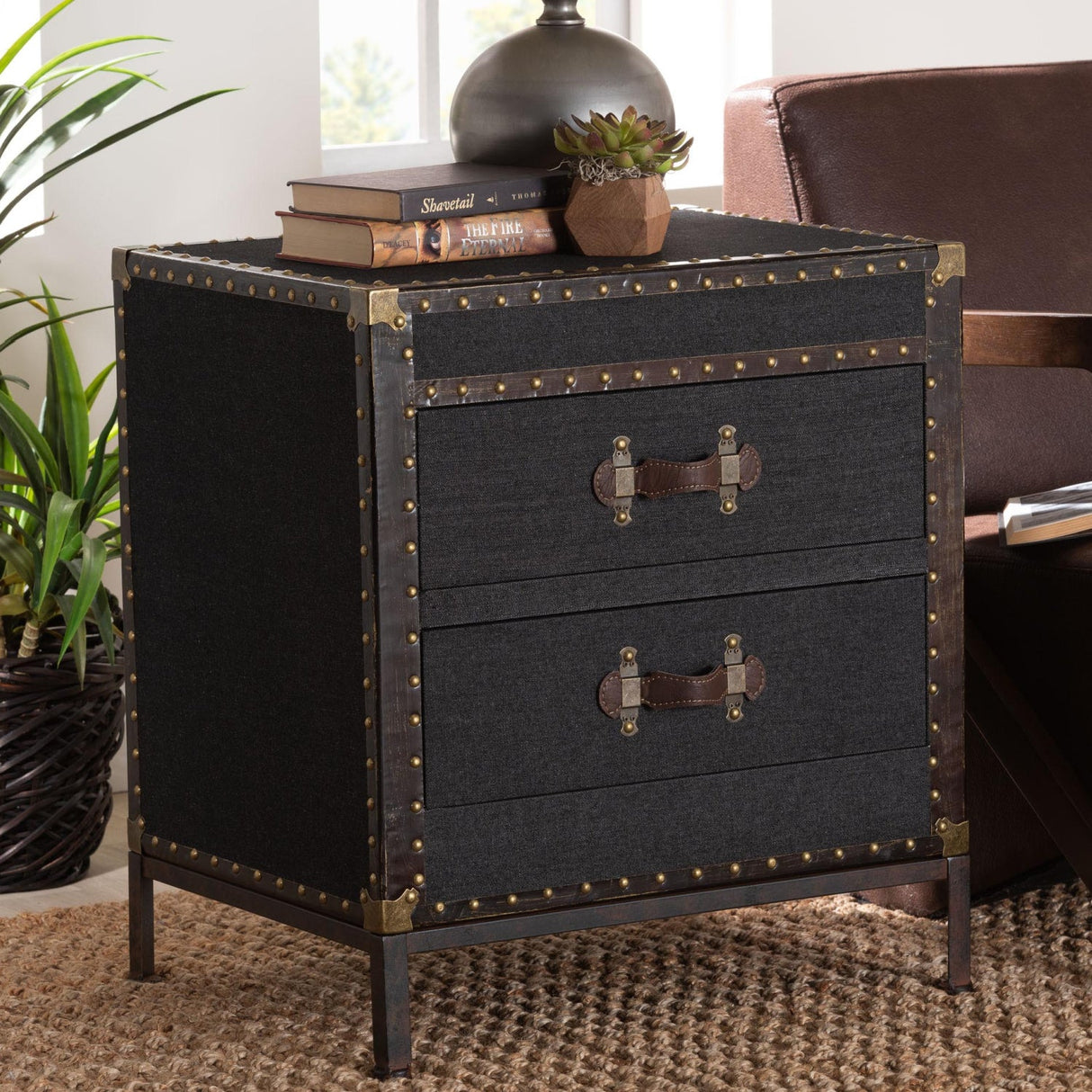   Modern European furniture - Black Canvas Trunk End Table - www.oroa.com | Oroa.com