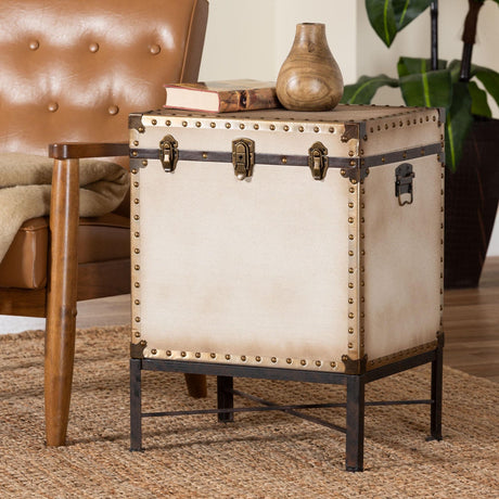   Modern European furniture - White Canvas Lift Top End Table - www.oroa.com | Oroa.com
