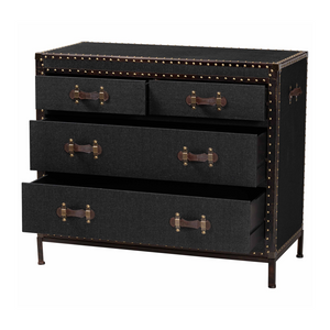   Modern European furniture - Vintage Black 4 Drawer Cabinet - www.oroa.com | Oroa.com