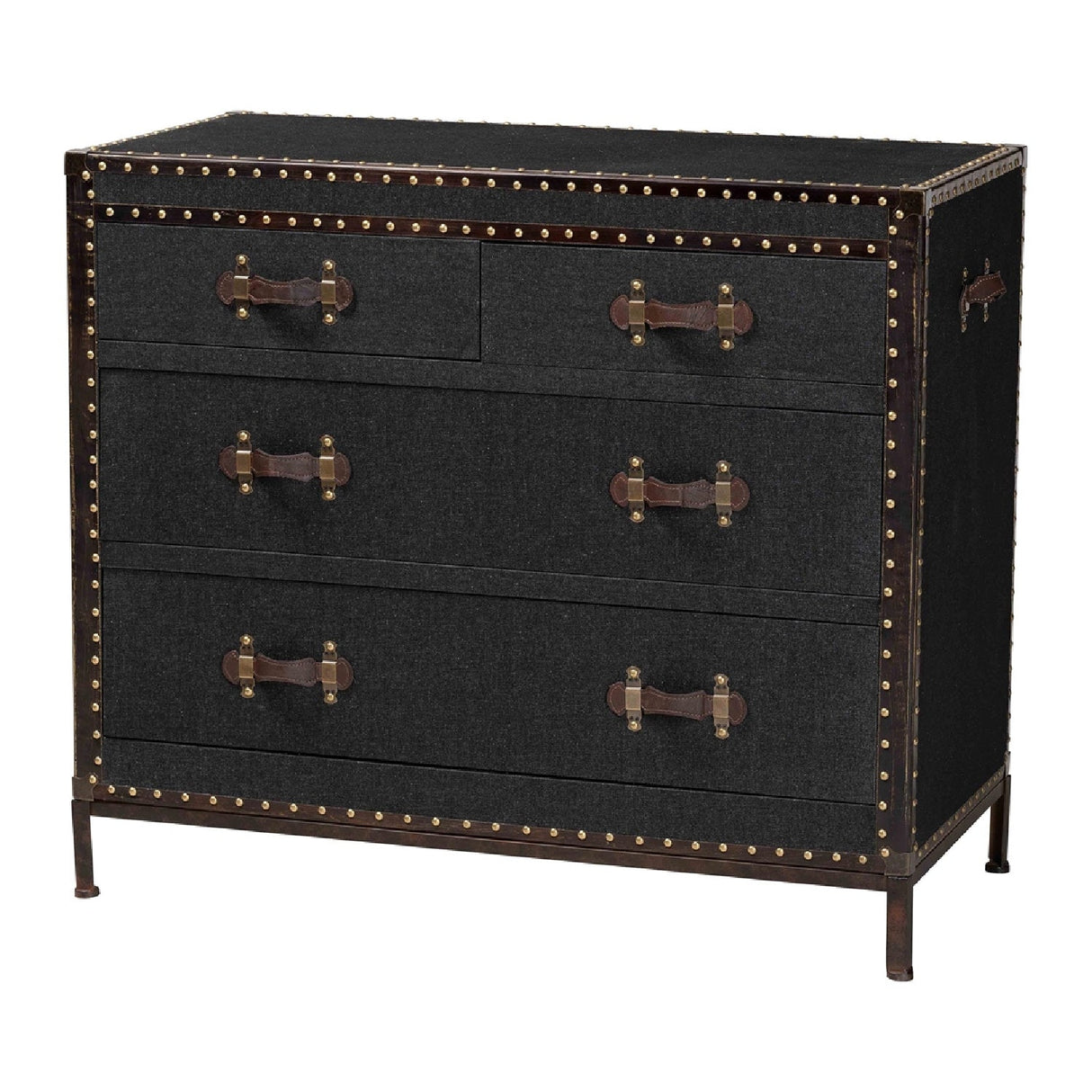   Modern European furniture - Vintage Black 4 Drawer Cabinet - www.oroa.com | Oroa.com
