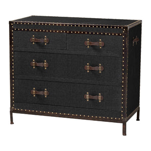   Modern European furniture - Vintage Black 4 Drawer Cabinet - www.oroa.com | Oroa.com