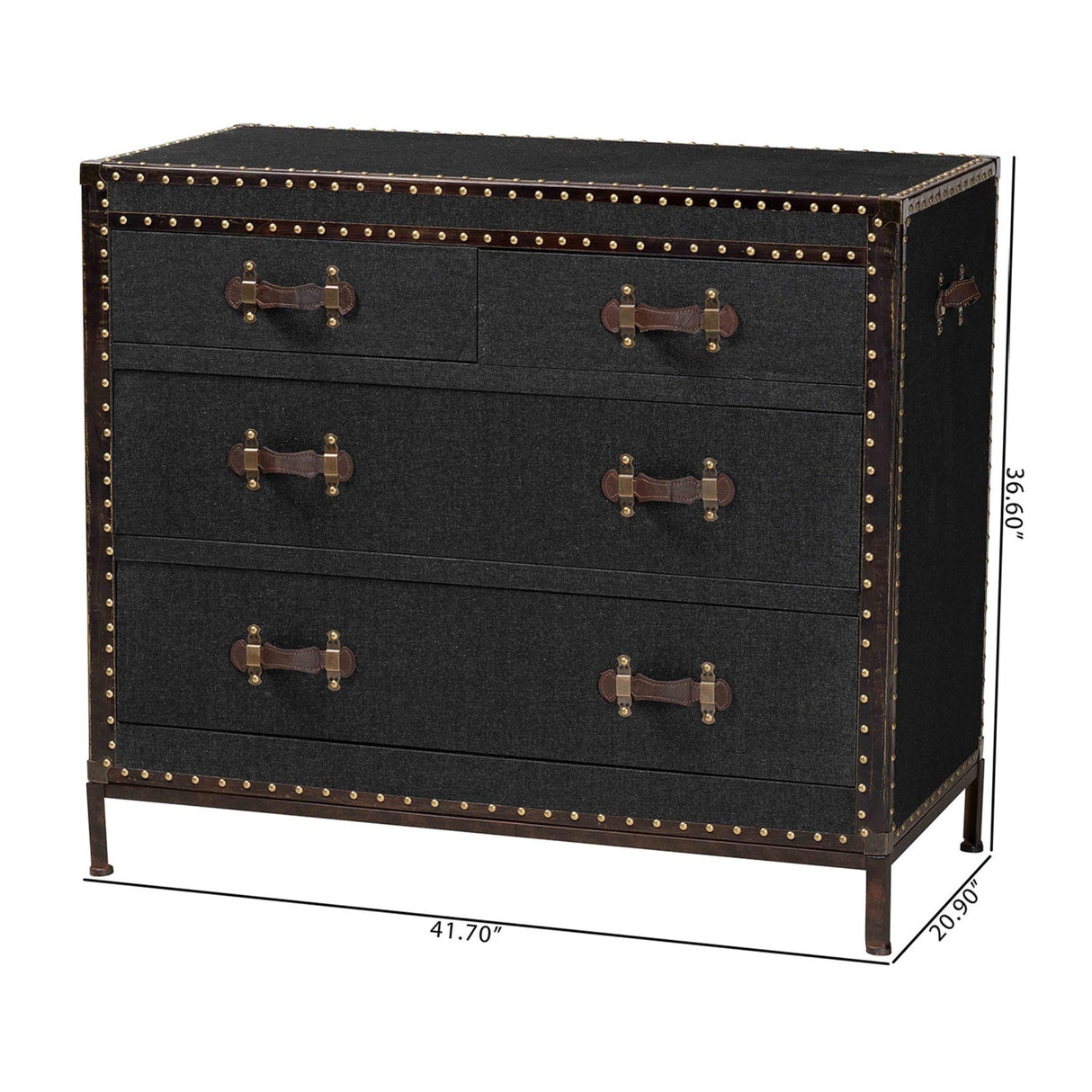  Modern European furniture - Vintage Black 4 Drawer Cabinet - www.oroa.com | Oroa.com