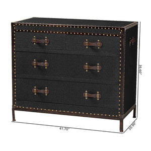   Modern European furniture - Vintage Black 4 Drawer Cabinet - www.oroa.com | Oroa.com