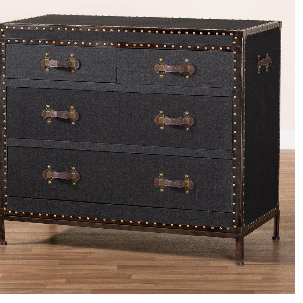   Modern European furniture - Vintage Black 4 Drawer Cabinet - www.oroa.com | Oroa.com