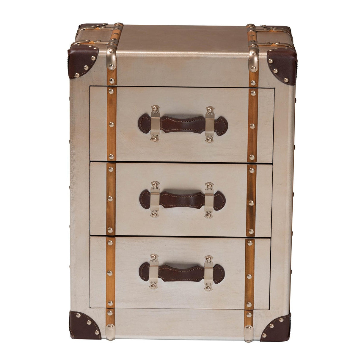   Modern European furniture - Vintage Bronze 3 Drawer Cabinet - www.oroa.com | Oroa.com