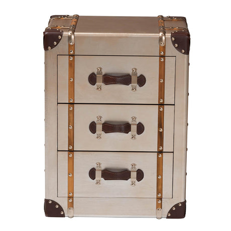   Modern European furniture - Vintage Bronze 3 Drawer Cabinet - www.oroa.com | Oroa.com