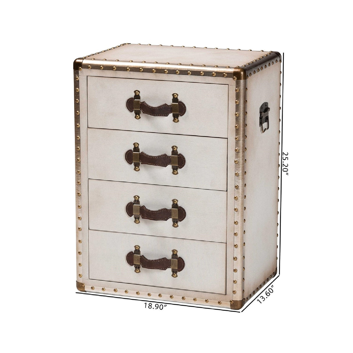   Modern European furniture - Vintage Metal 4 Drawer End Table - www.oroa.com | Oroa.com
