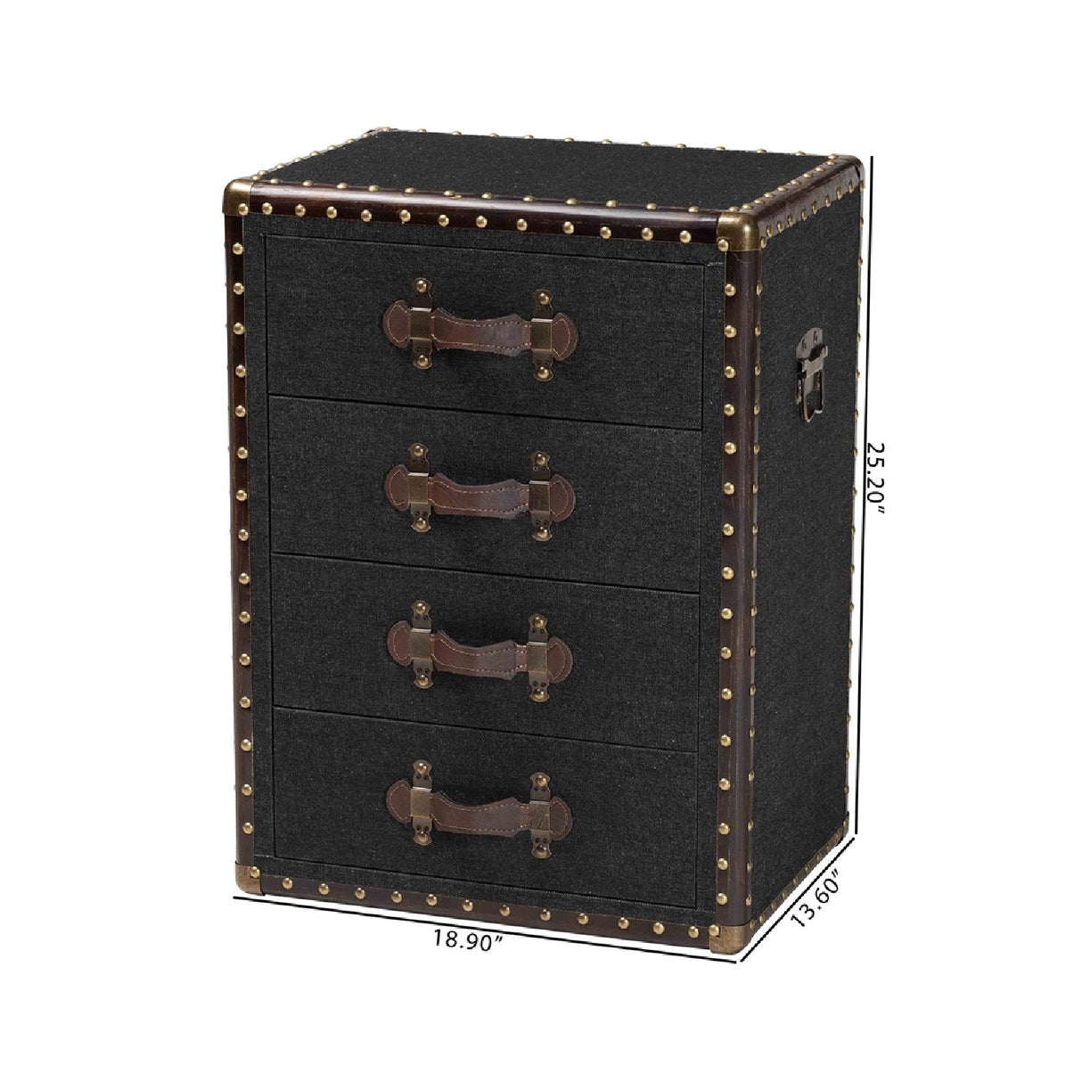   Modern European furniture - Vintage Metal 4 Drawer End Table - www.oroa.com | Oroa.com