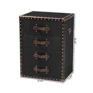   Modern European furniture - Vintage Metal 4 Drawer End Table - www.oroa.com | Oroa.com