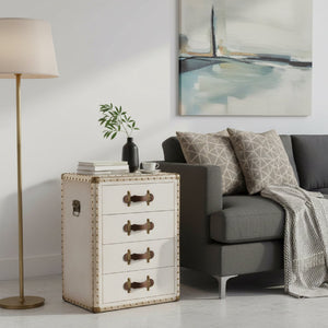  Modern European furniture - Vintage Metal 4 Drawer End Table - www.oroa.com | Oroa.com