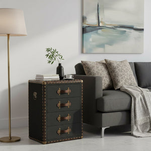   Modern European furniture - Vintage Metal 4 Drawer End Table - www.oroa.com | Oroa.com