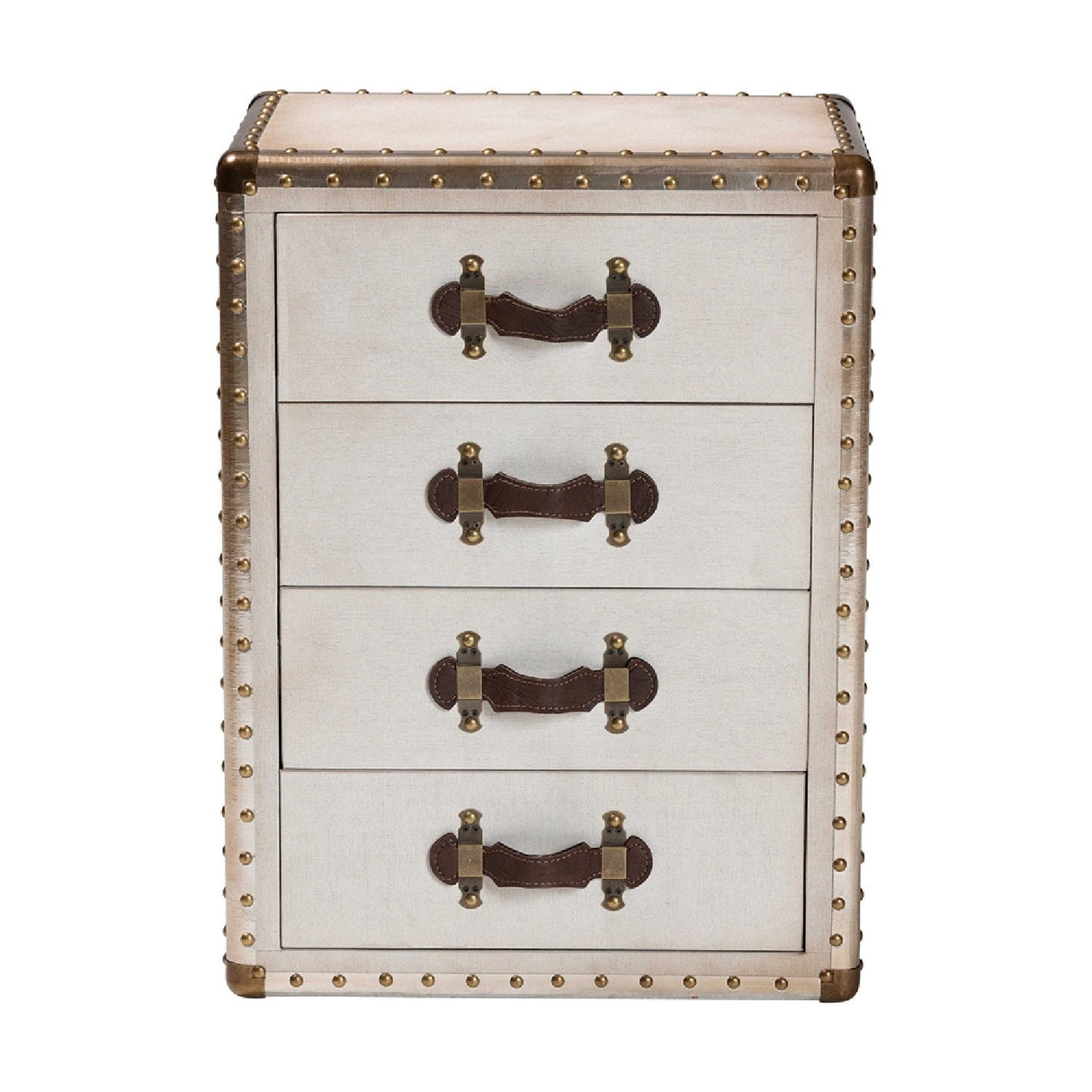   Modern European furniture - Vintage Metal 4 Drawer End Table - www.oroa.com | Oroa.com