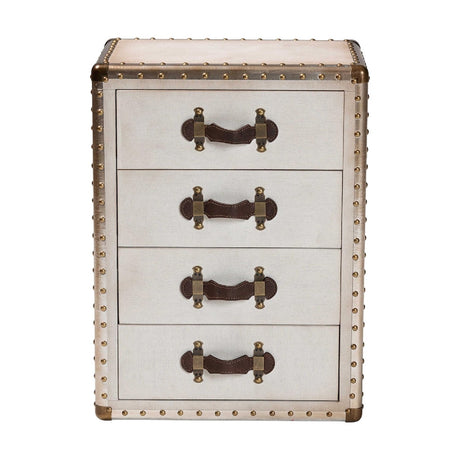   Modern European furniture - Vintage Metal 4 Drawer End Table - www.oroa.com | Oroa.com