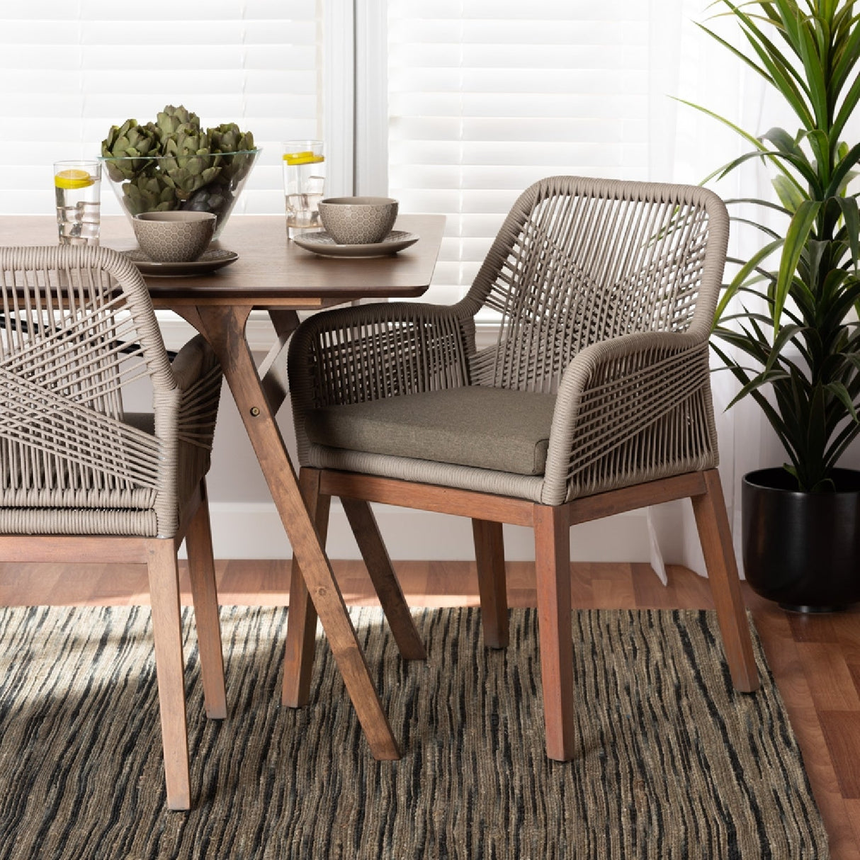   Modern European furniture - Gray Woven Rope Dining Chair - www.oroa.com | Oroa.com