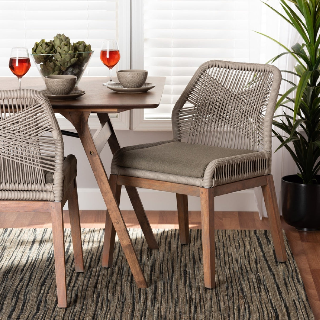   Modern European furniture - Gray Woven Rope Dining Chair - www.oroa.com | Oroa.com