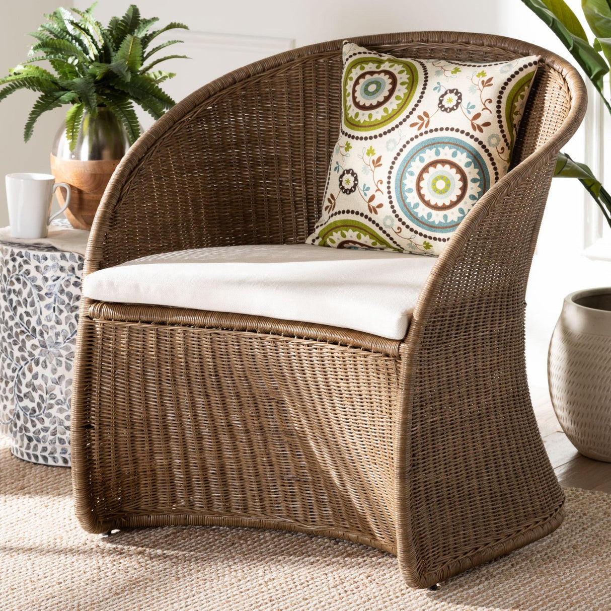   Modern European furniture - Graywashed Rattan Accent Chair - www.oroa.com | Oroa.com