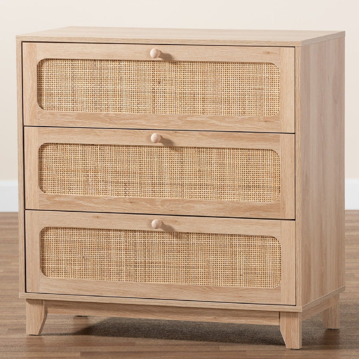   Modern European furniture - Oak Japandi 3 Drawer Cabinet - www.oroa.com | Oroa.com
