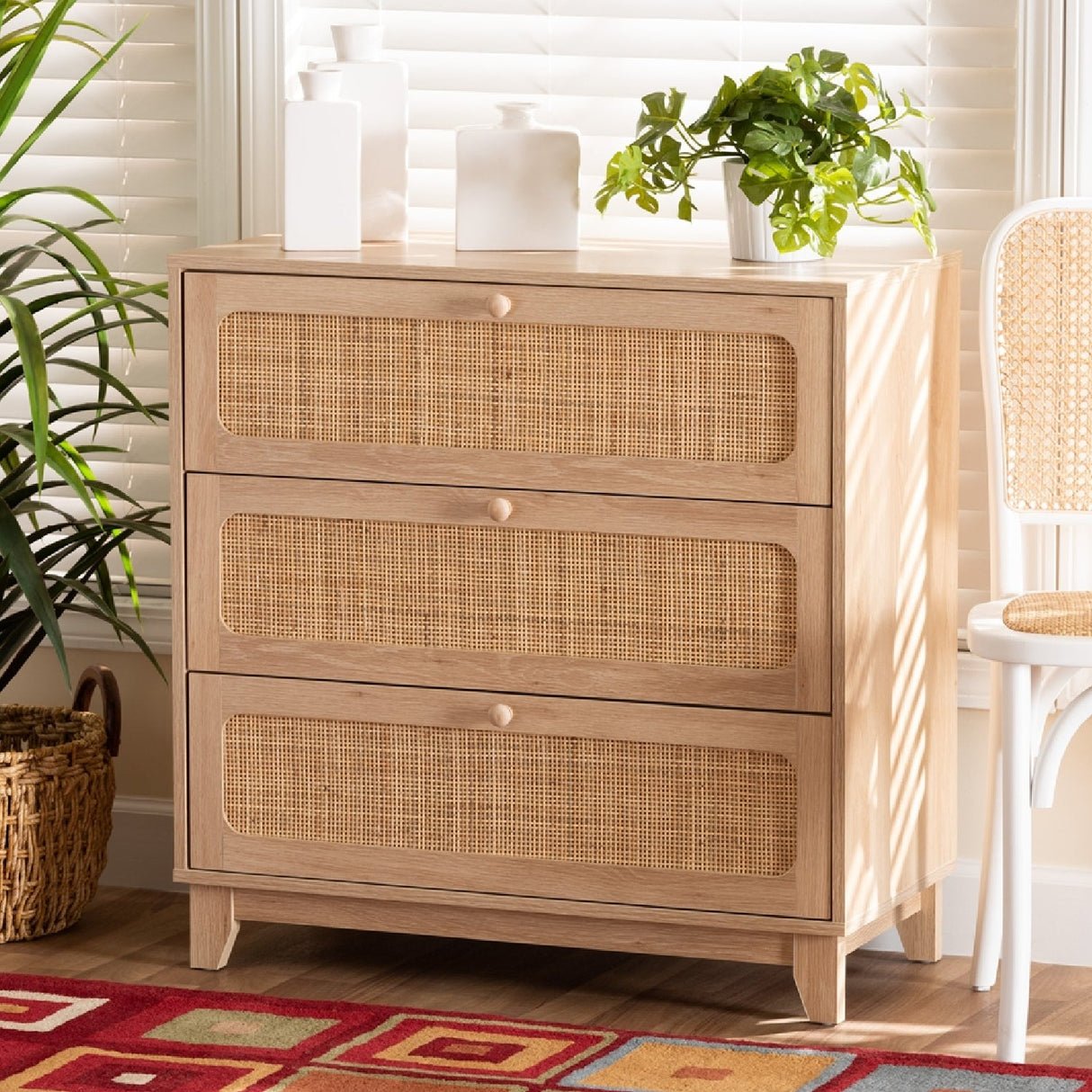   Modern European furniture - Oak Japandi 3 Drawer Cabinet - www.oroa.com | Oroa.com