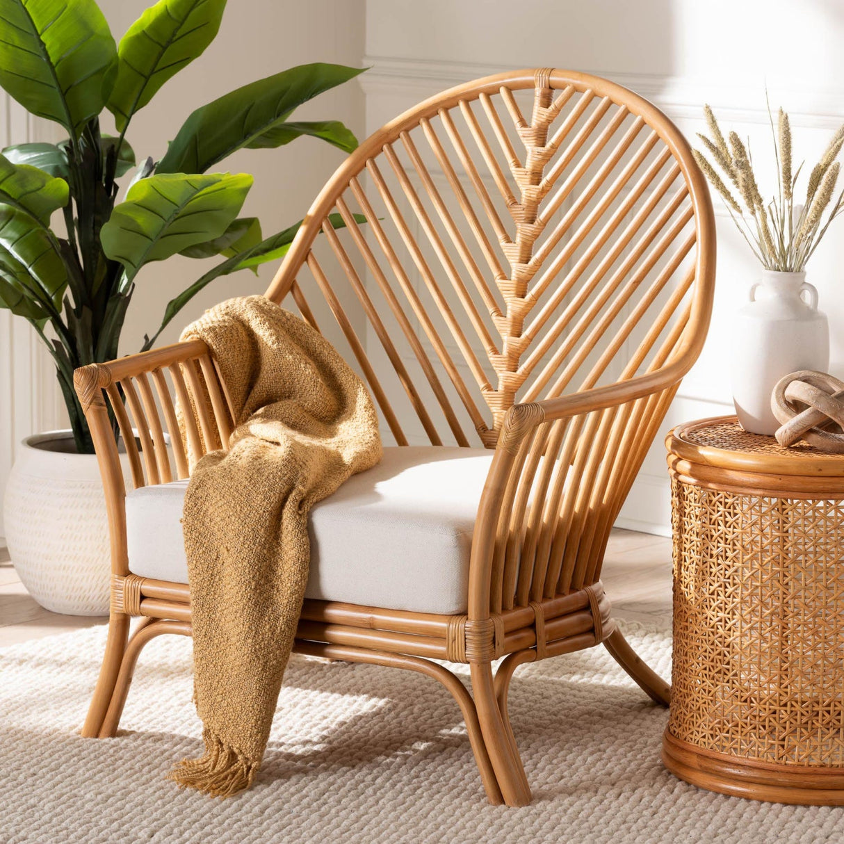   Modern European furniture - Flared Arm Rattan Accent Chair - www.oroa.com | Oroa.com