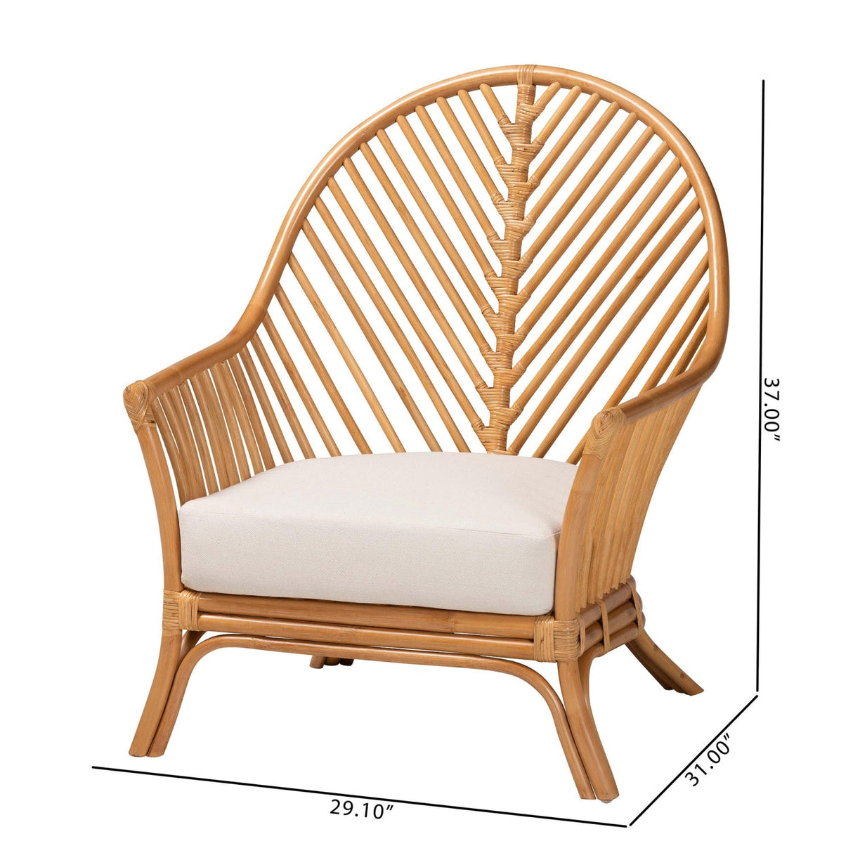   Modern European furniture - Flared Arm Rattan Accent Chair - www.oroa.com | Oroa.com