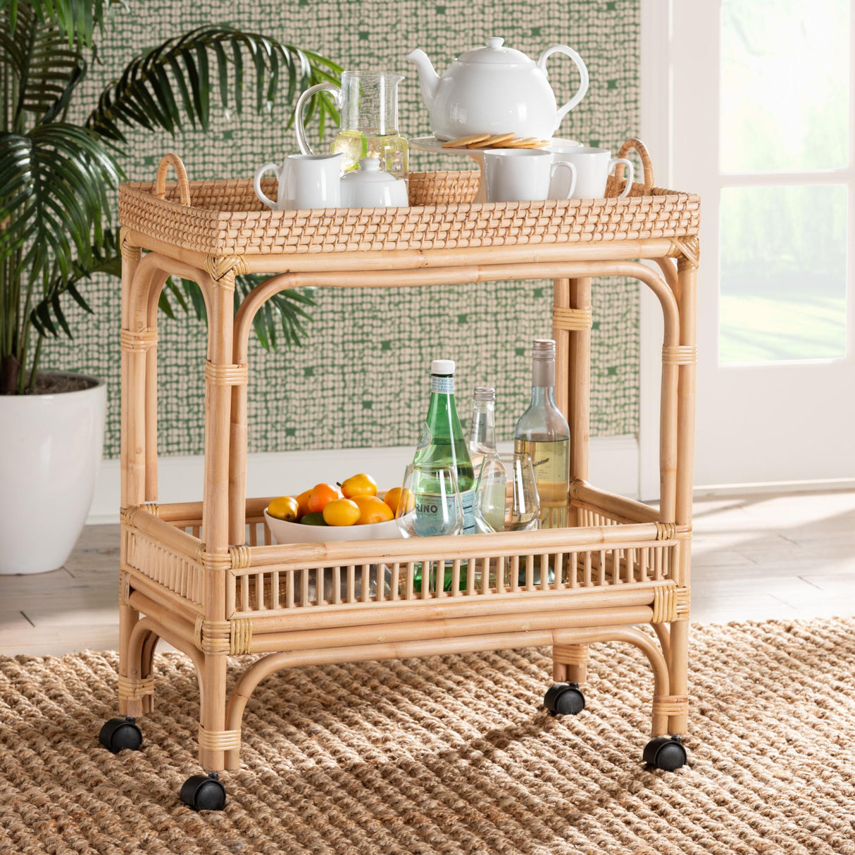   Modern European furniture - Woven Rattan Wine Cart - www.oroa.com | Oroa.com