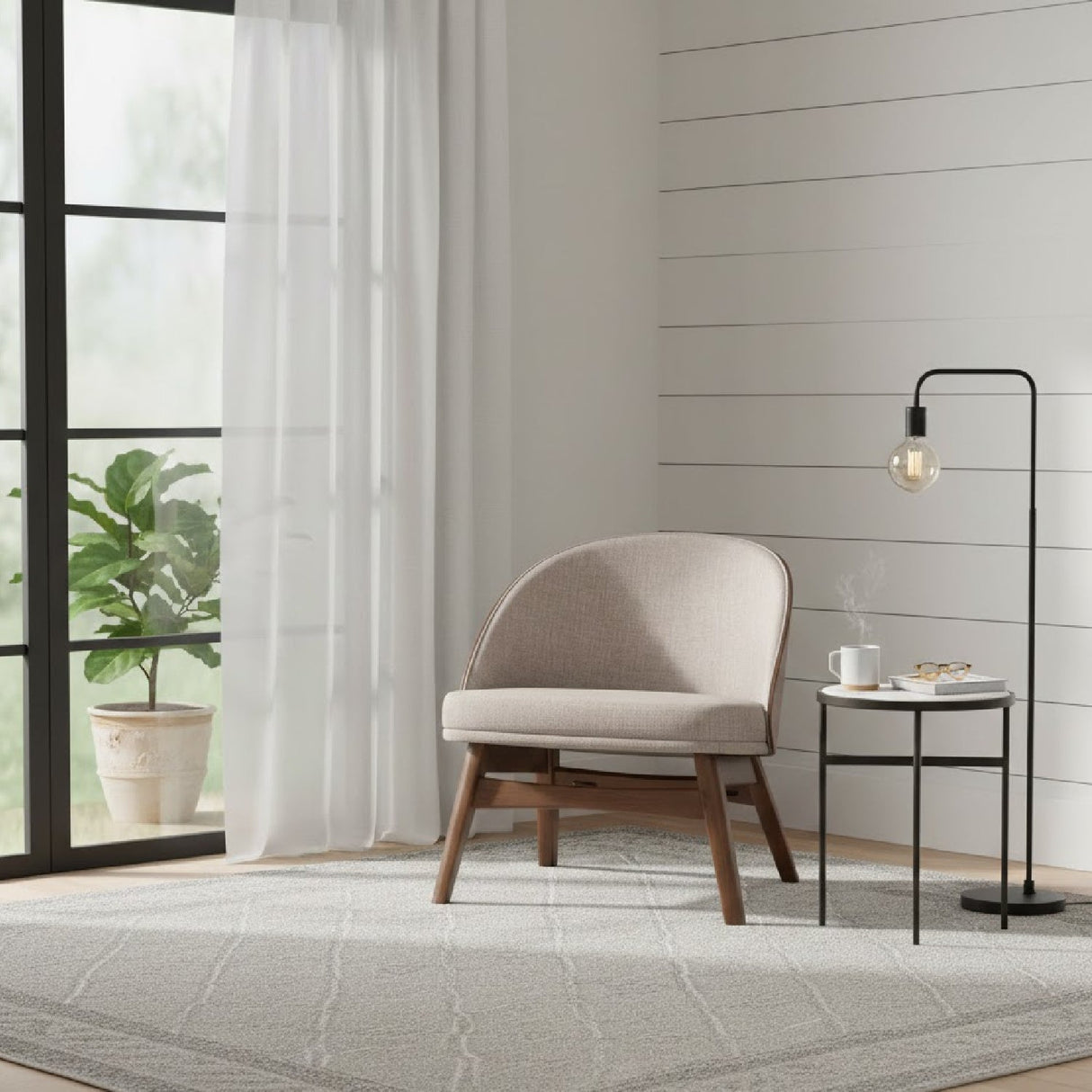   Modern European furniture - Walnut Framed Curved Accent Chairs 2 - www.oroa.com | Oroa.com