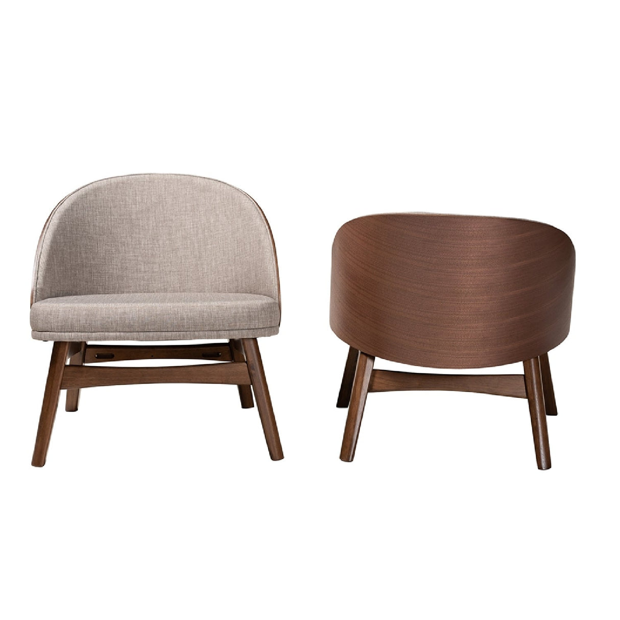   Modern European furniture - Walnut Framed Curved Accent Chairs 2 - www.oroa.com | Oroa.com